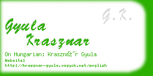 gyula krasznar business card